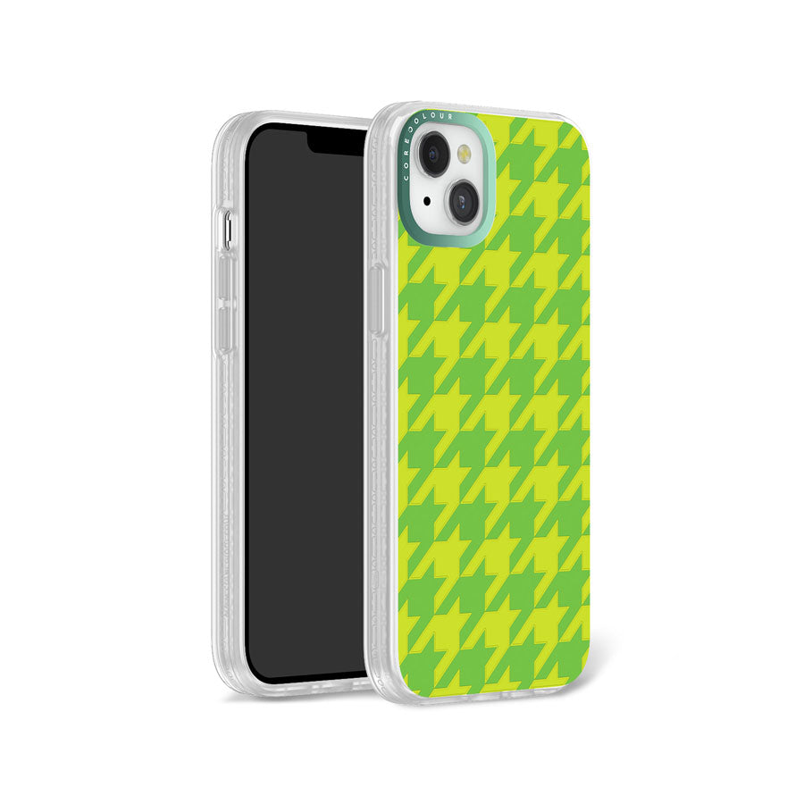 iPhone 14 Plus Green Houndstooth Phone Case Magsafe Compatible - CORECOLOUR