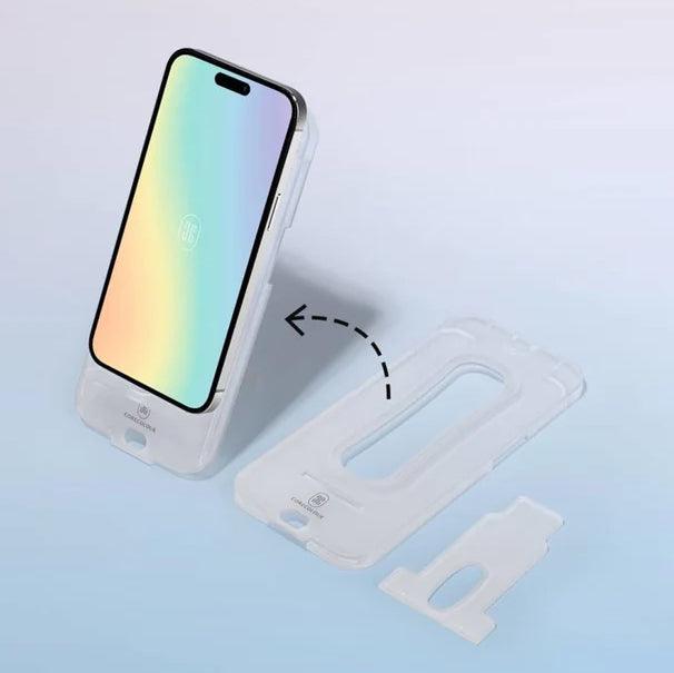 iPhone 12-14 Series Anti Blue Light Tempered Glass Screen Protector with Phone Stand Installation Tool - CORECOLOUR