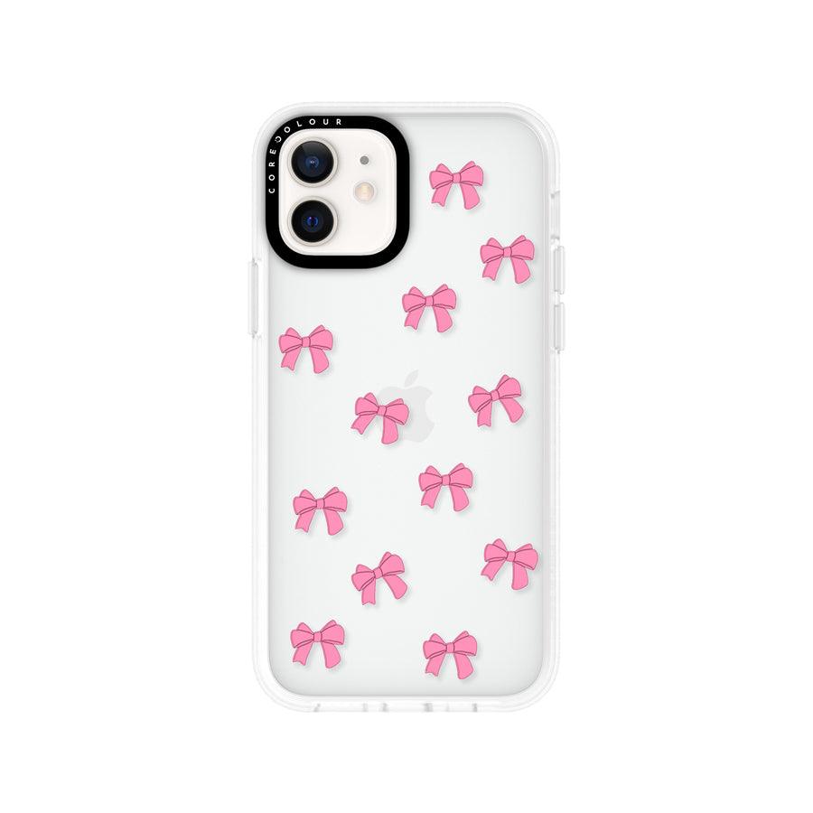 iPhone 12 Pink Ribbon Bow Mini Phone Case 