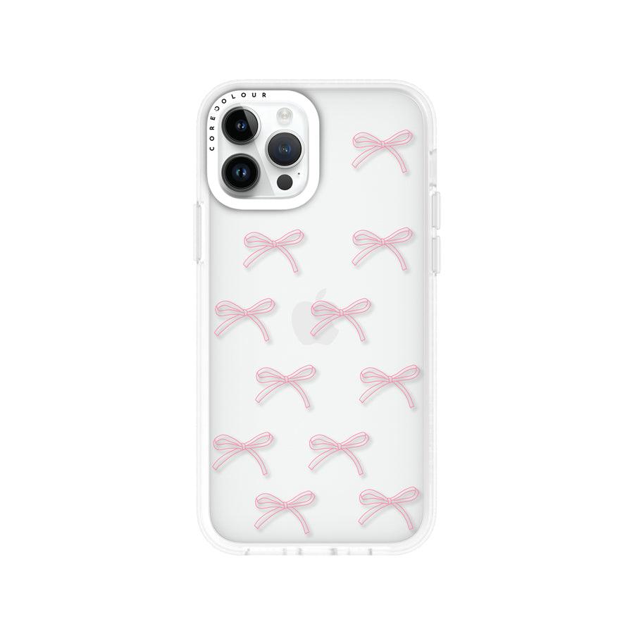 iPhone 12 Pro Max Pink Ribbon Minimal Line Phone Case 