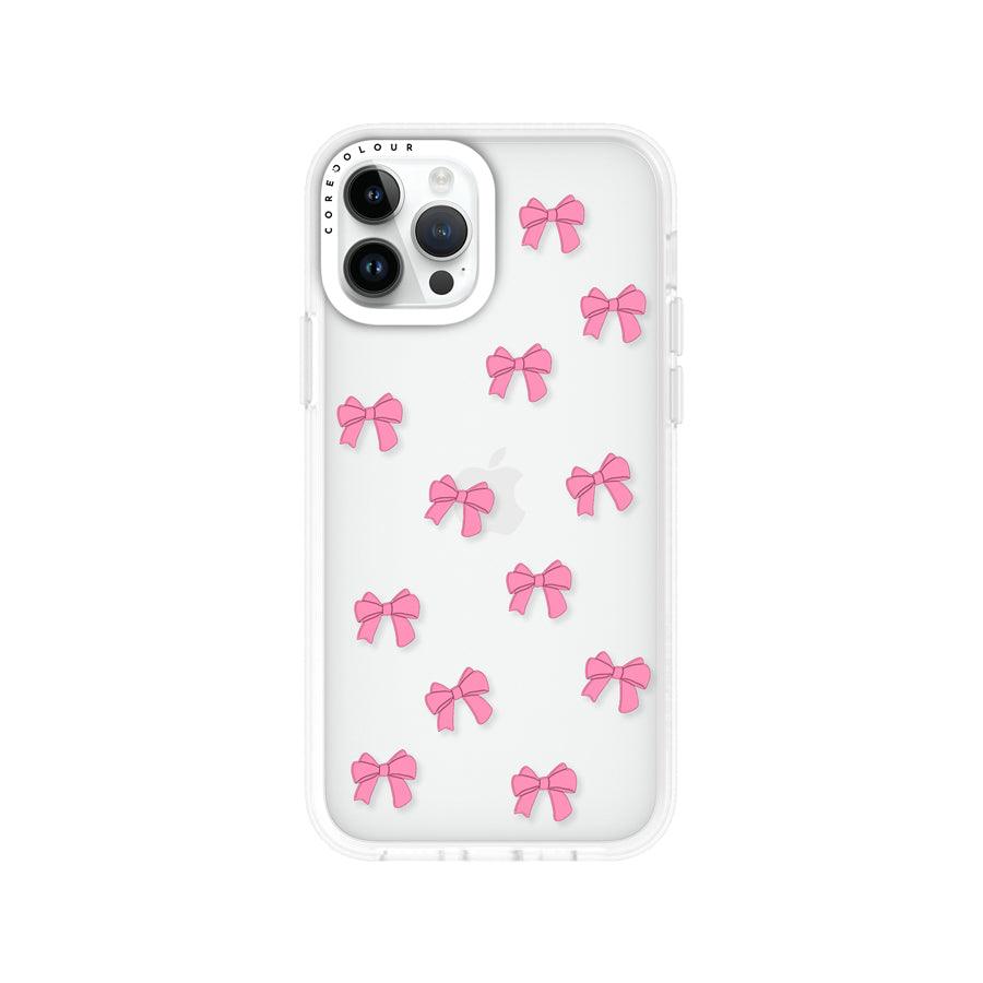 iPhone 12 Pro Pink Ribbon Bow Mini Phone Case 
