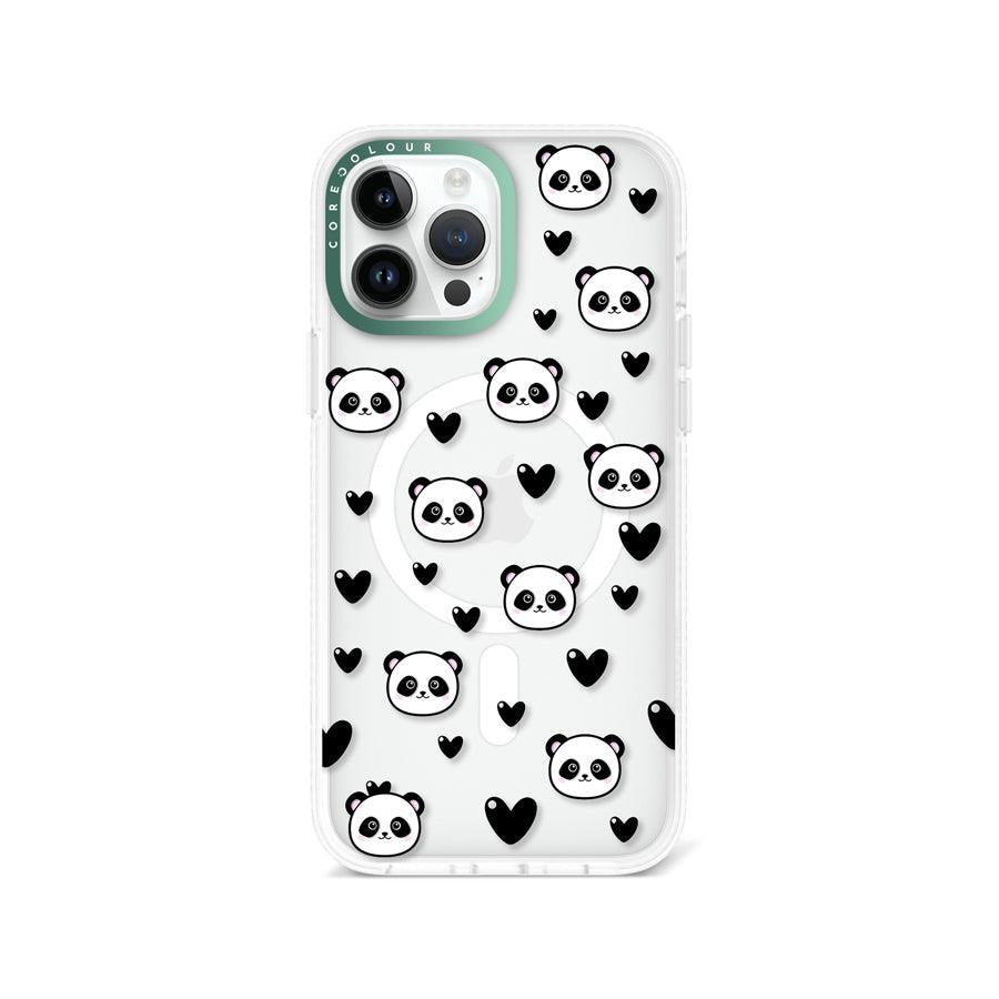 iPhone 13 Pro Max Panda Heart Phone Case MagSafe Compatible 
