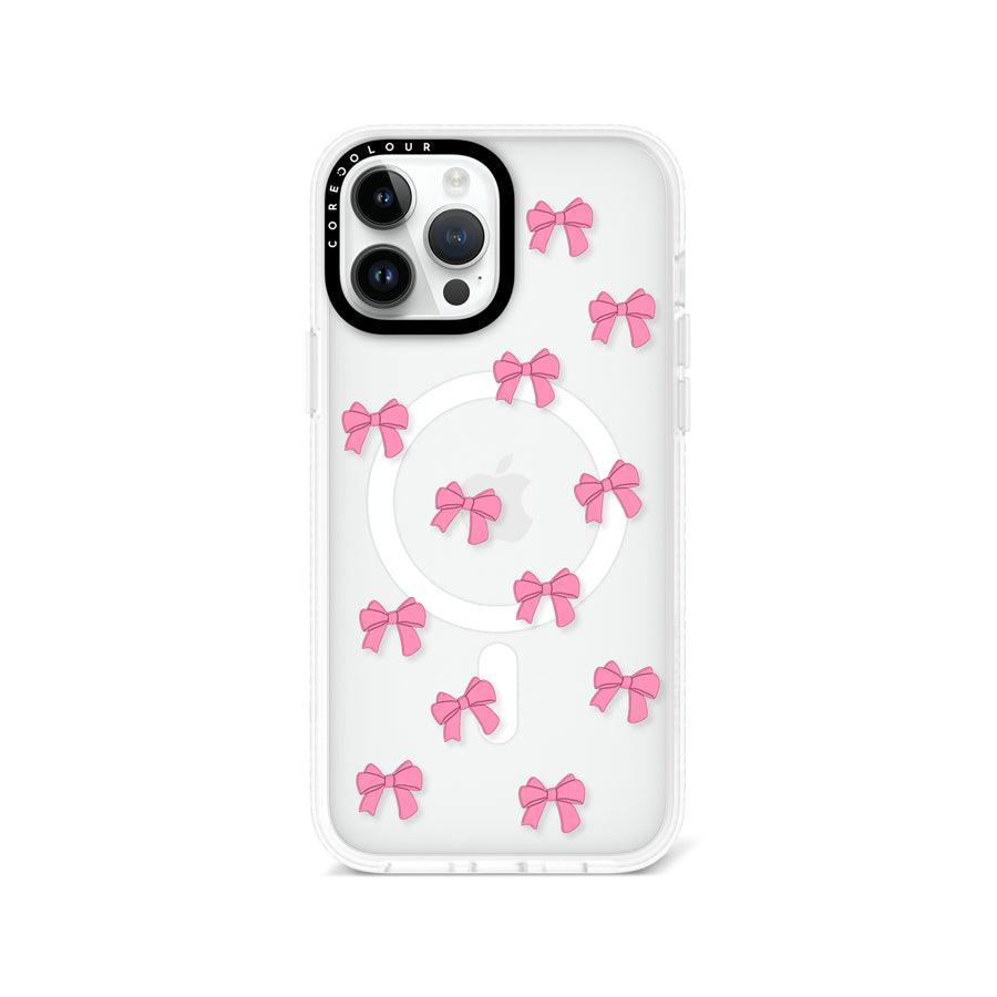 iPhone 13 Pro Max Pink Ribbon Bow Mini Phone Case MagSafe Compatible 