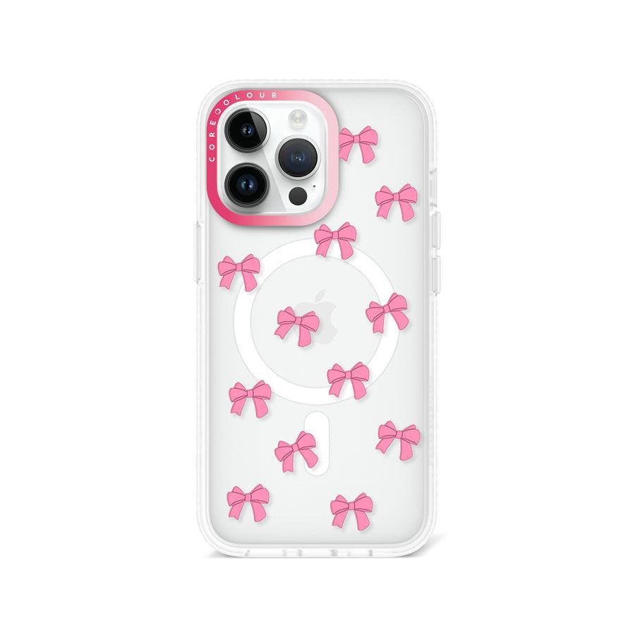 iPhone 13 Pro Pink Ribbon Bow Mini Phone Case MagSafe Compatible 