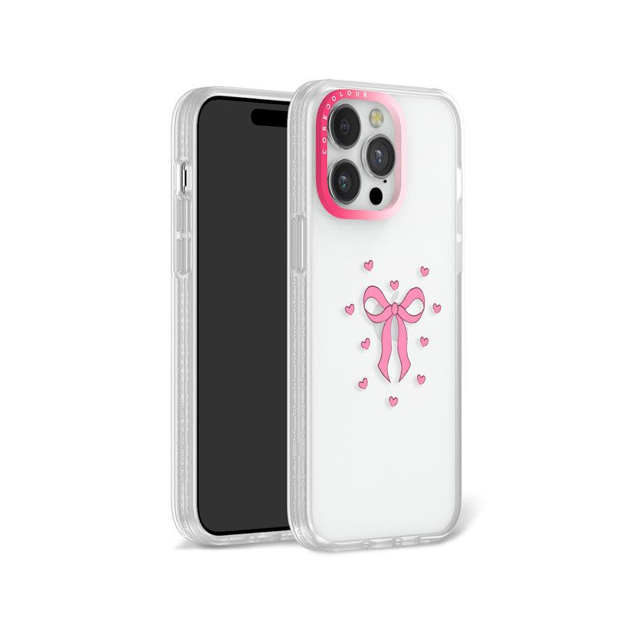 iPhone 13 Pro Pink Ribbon Heart Phone Case 