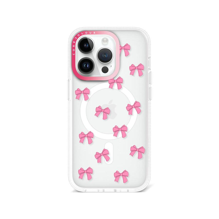 iPhone 14 Pro Max Pink Ribbon Bow Mini Phone Case MagSafe Compatible - CORECOLOUR