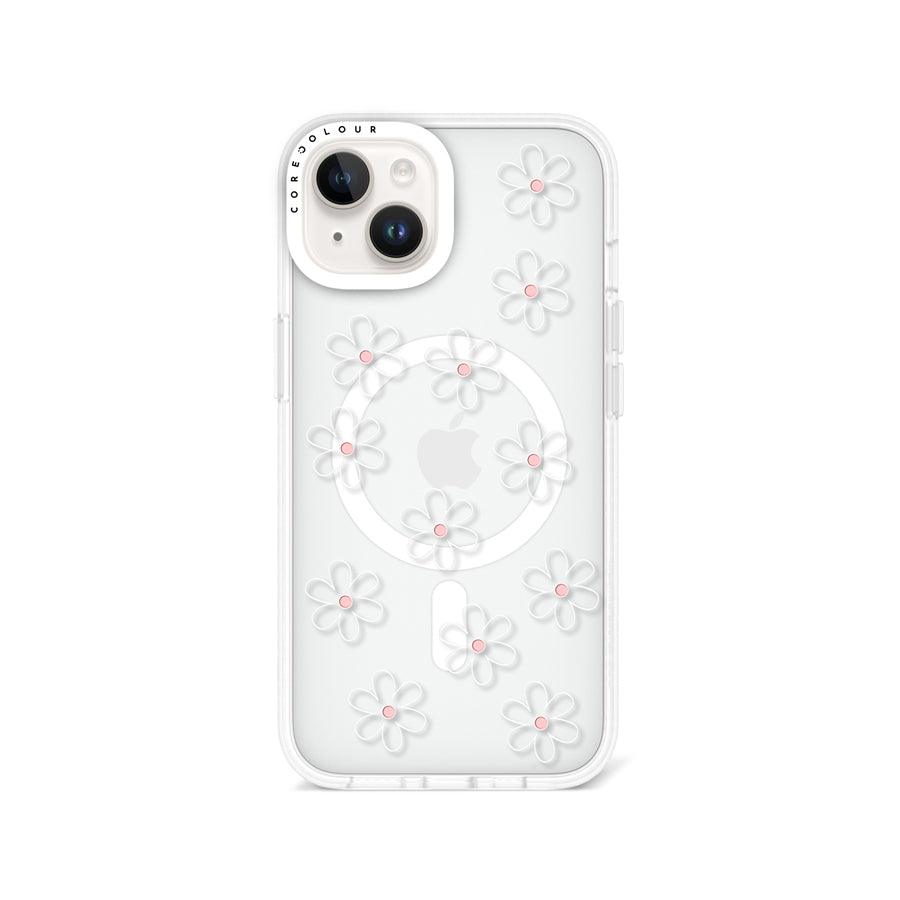 iPhone 14 White Flower Minimal Line Phone Case MagSafe Compatible - CORECOLOUR AU