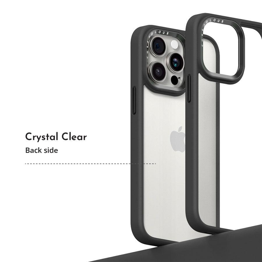 iPhone 15 Jet Black Clear Phone Case - CORECOLOUR