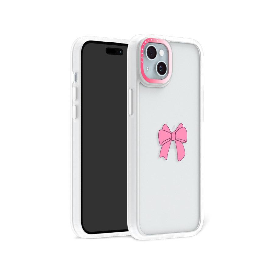 iPhone 15 Pink Ribbon Bow Phone Case 