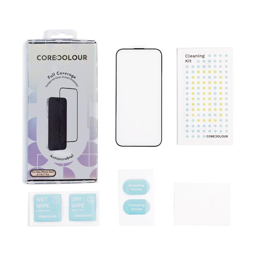 iPhone 15 Plus Full Coverage Tempered Glass Screen Protector - CORECOLOUR
