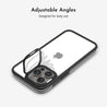 iPhone 15 Plus Pink Ribbon Minimal Line Ring Kickstand Case MagSafe Compatible 