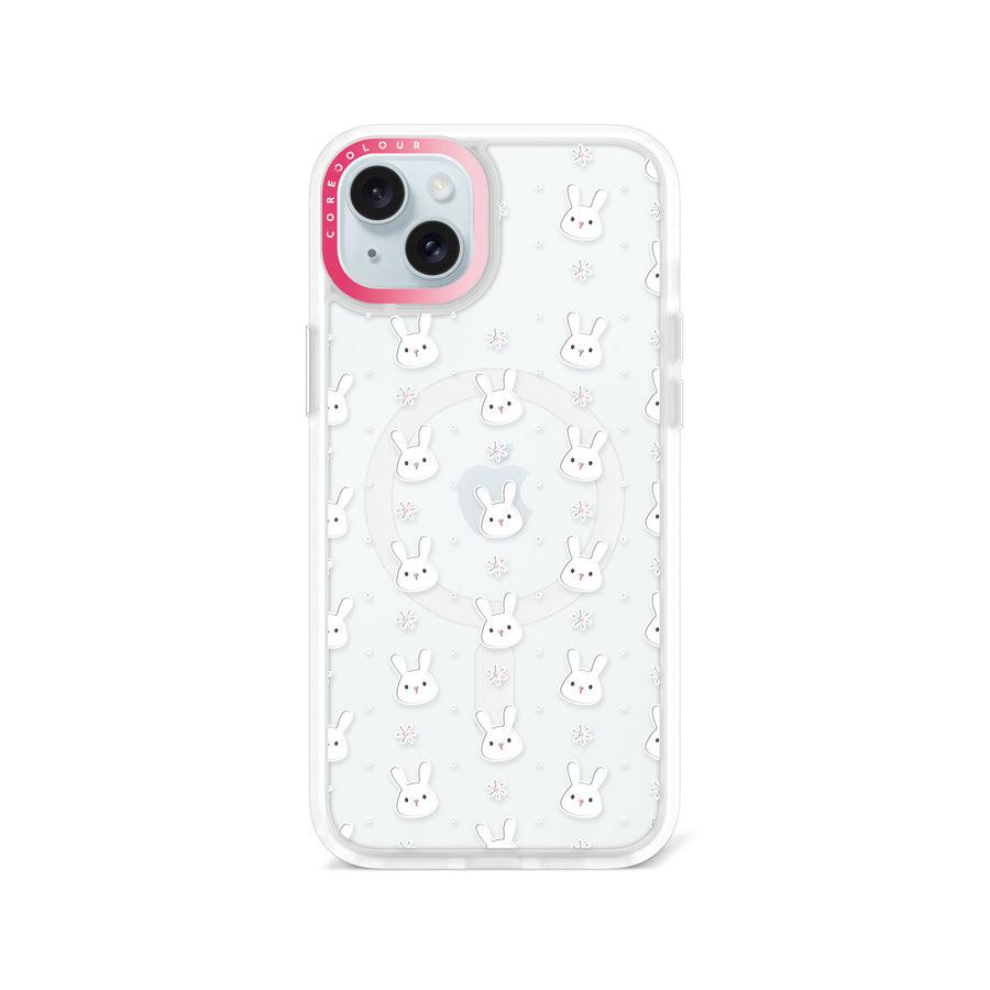 iPhone 15 Plus Rabbit and Flower Phone Case MagSafe Compatible 