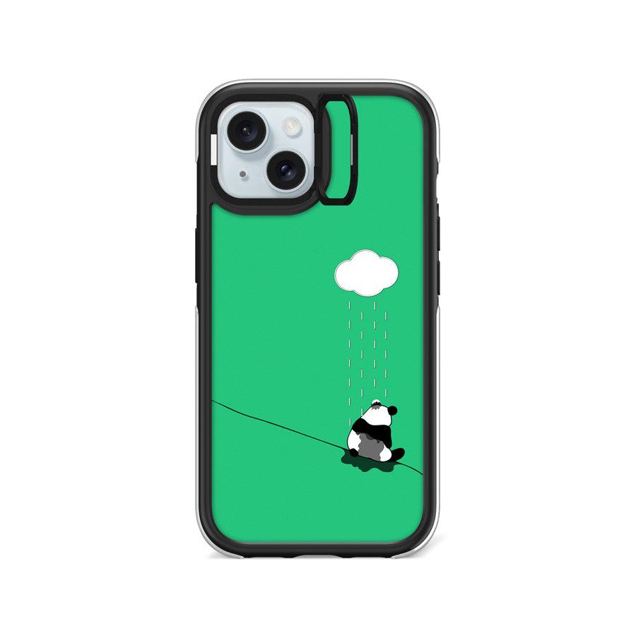 iPhone 15 Plus Sad Panda Camera Ring Kickstand Case 