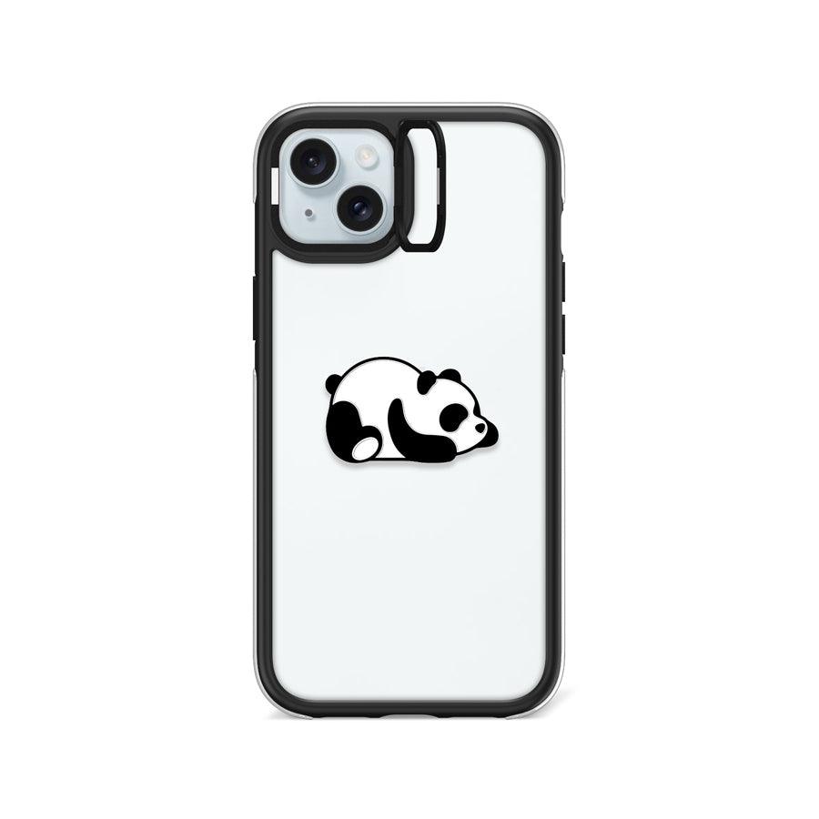 iPhone 15 Plus Sketching Panda Camera Ring Kickstand Case 