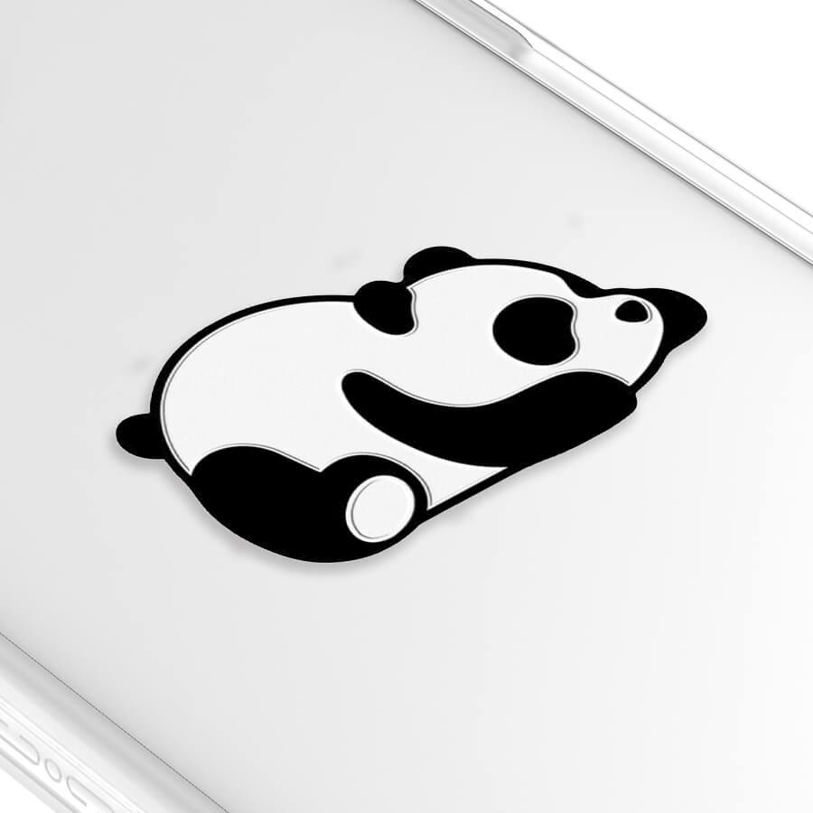iPhone 15 Plus Sketching Panda Camera Ring Kickstand Case 