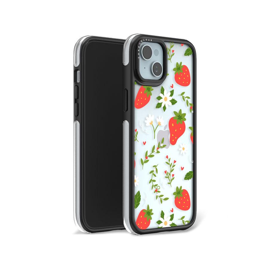 iPhone 15 Plus Strawberry Flower Camera Ring Kickstand Case - CORECOLOUR AU