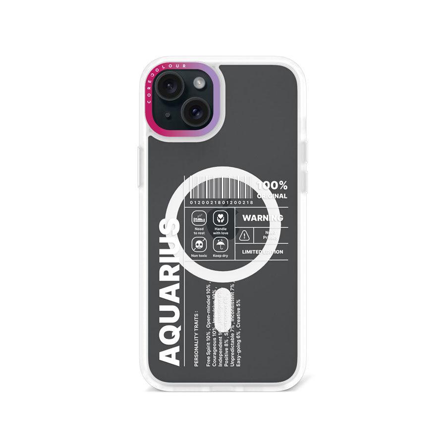 iPhone 15 Plus Warning Aquarius Phone Case MagSafe Compatible 