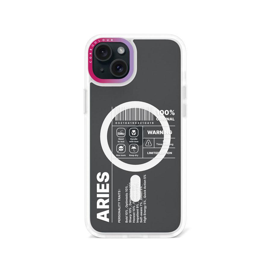 iPhone 15 Plus Warning Aries Phone Case MagSafe Compatible 