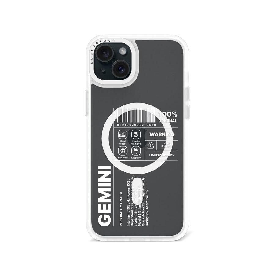 iPhone 15 Plus Warning Gemini Phone Case MagSafe Compatible 