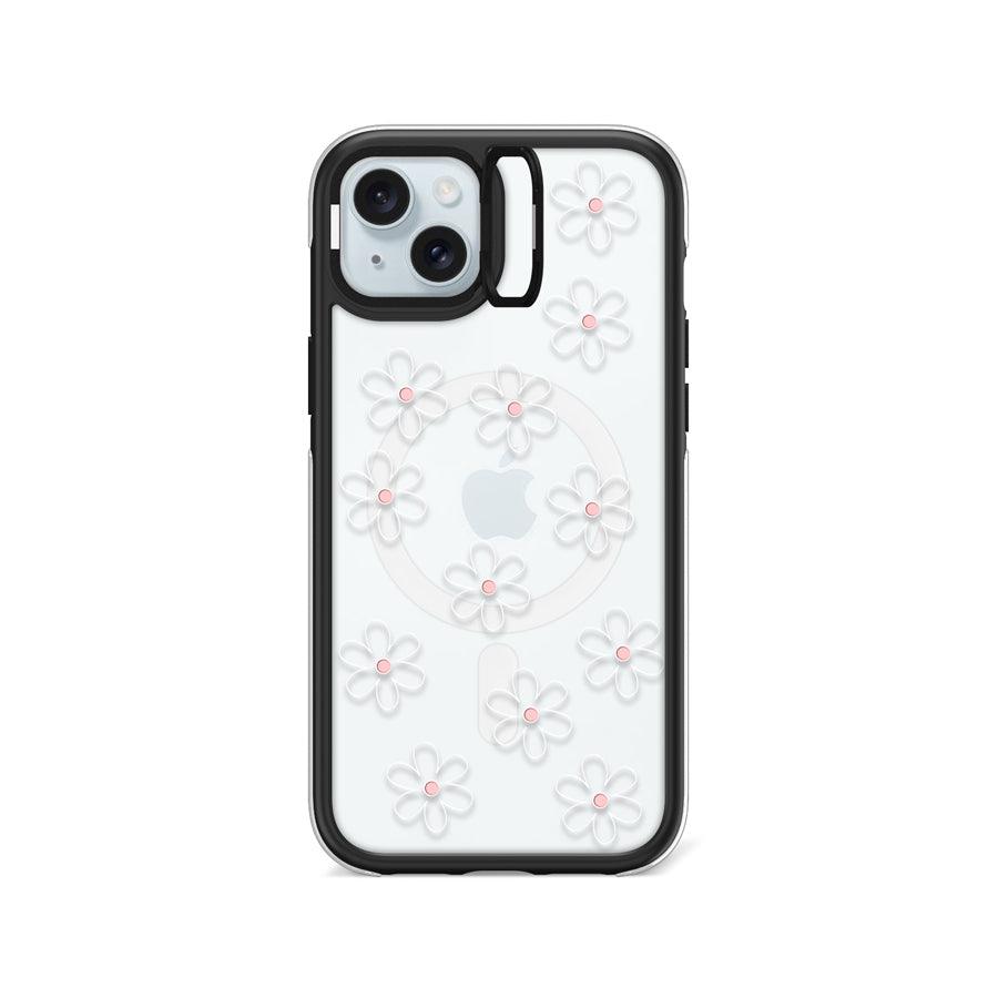 iPhone 15 Plus White Flower Minimal Line Ring Kickstand Case MagSafe Compatible - CORECOLOUR AU