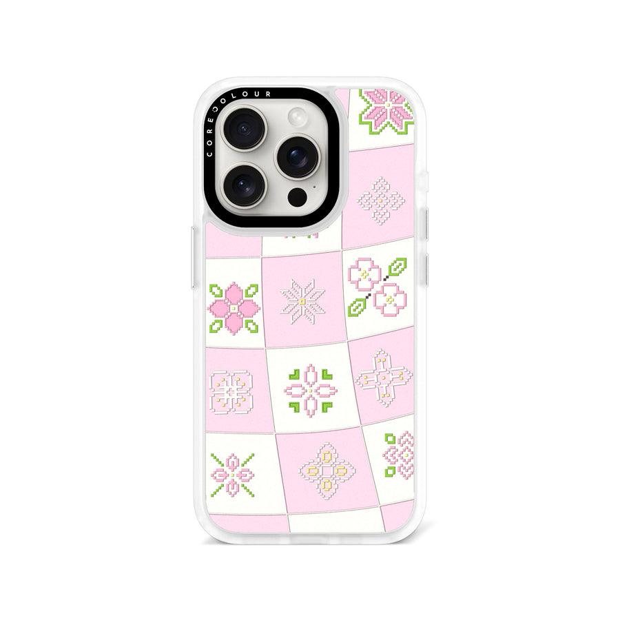 iPhone 15 Pro Cherry Blossom Checker Phone Case MagSafe Compatible - CORECOLOUR AU