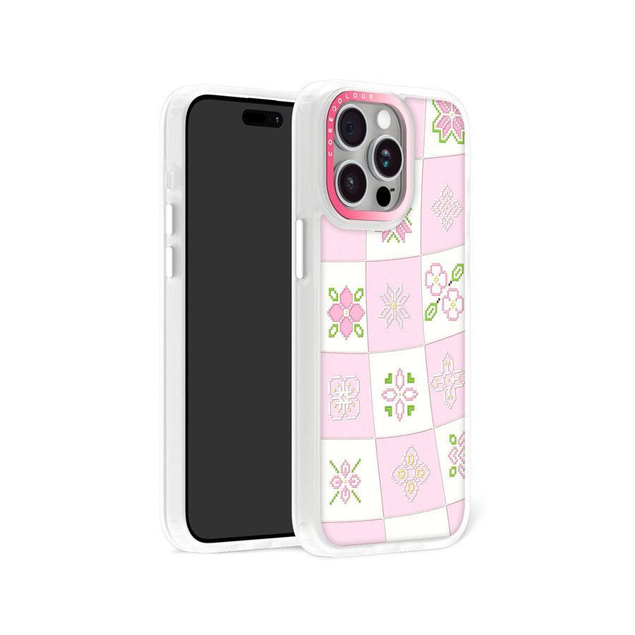 iPhone 15 Pro Max Cherry Blossom Checker Phone Case MagSafe Compatible - CORECOLOUR AU