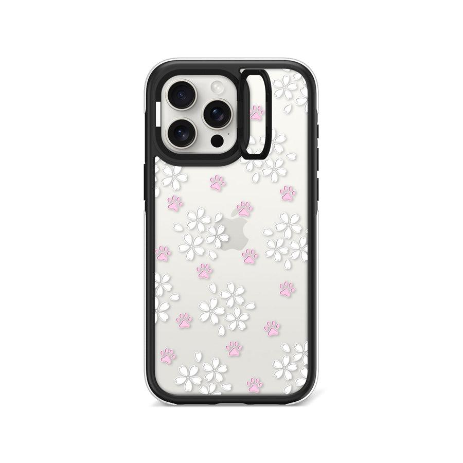 iPhone 15 Pro Max Cherry Blossom Paw Camera Ring Kickstand Case - CORECOLOUR AU