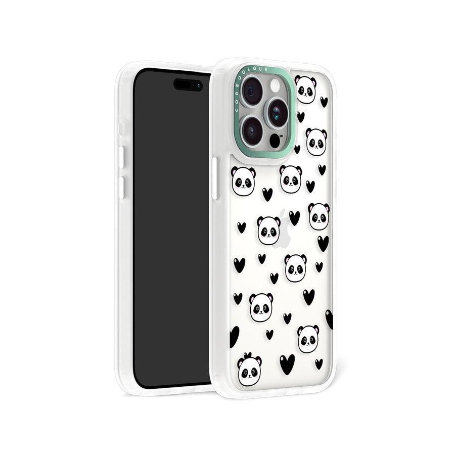 iPhone 15 Pro Max Panda Heart Phone Case MagSafe Compatible 