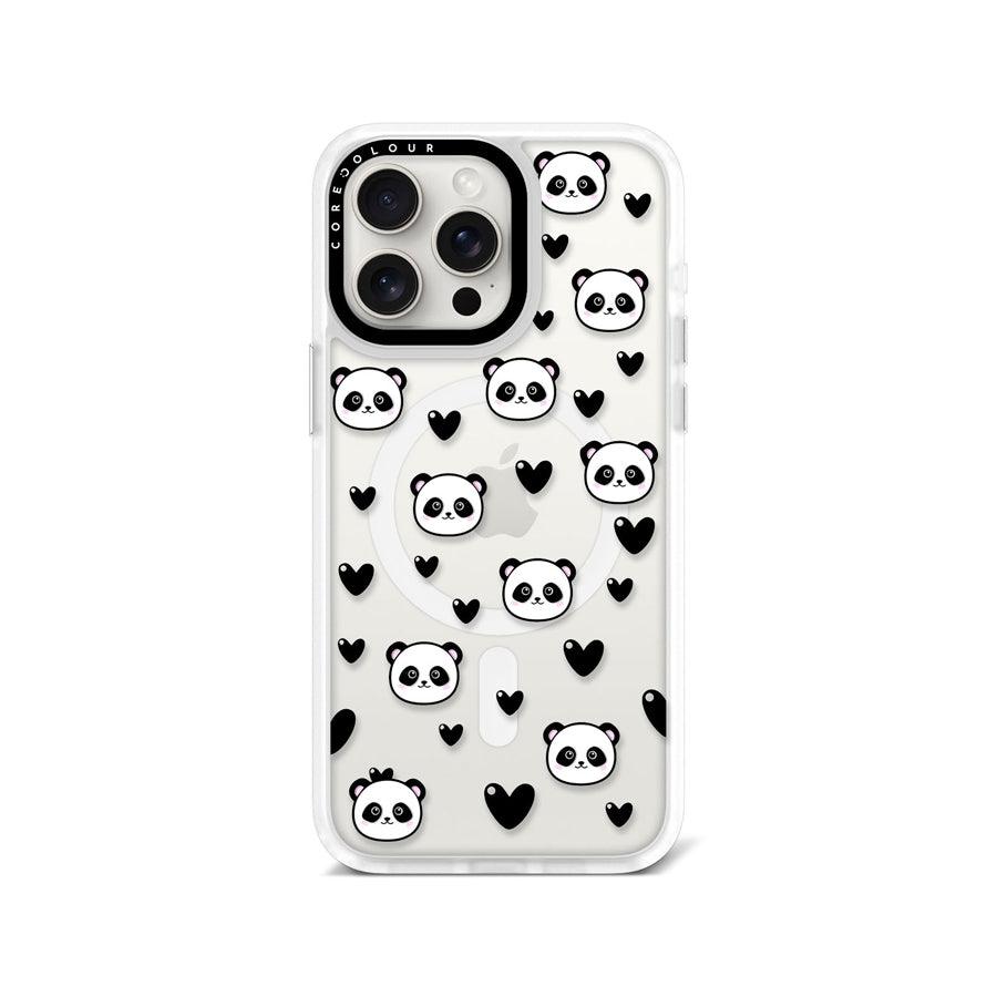 iPhone 15 Pro Max Panda Heart Phone Case MagSafe Compatible 