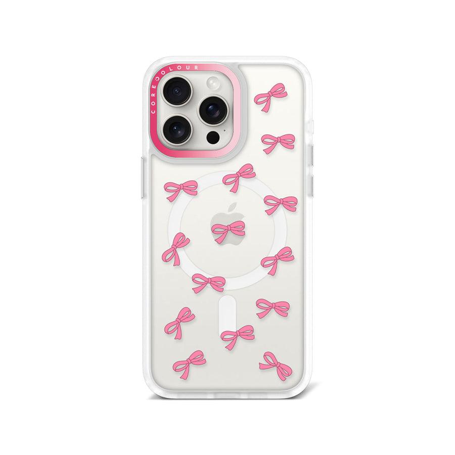 iPhone 15 Pro Max Pink Ribbon Mini Phone Case MagSafe Compatible 