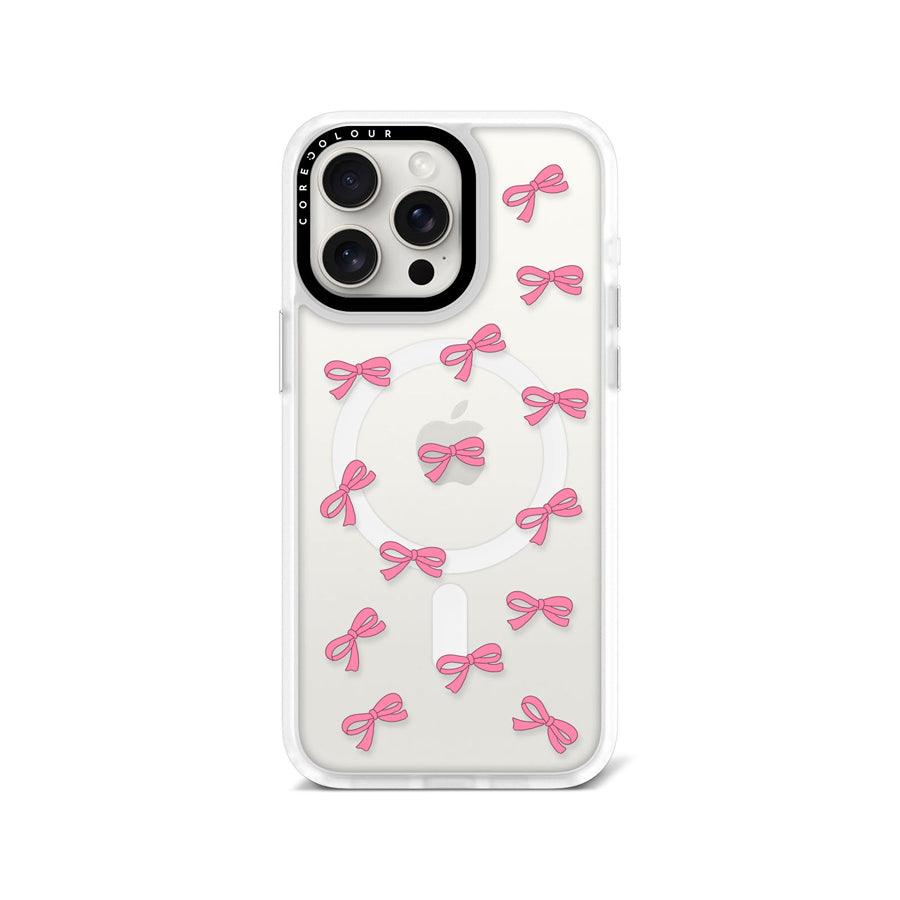 iPhone 15 Pro Max Pink Ribbon Mini Phone Case MagSafe Compatible 