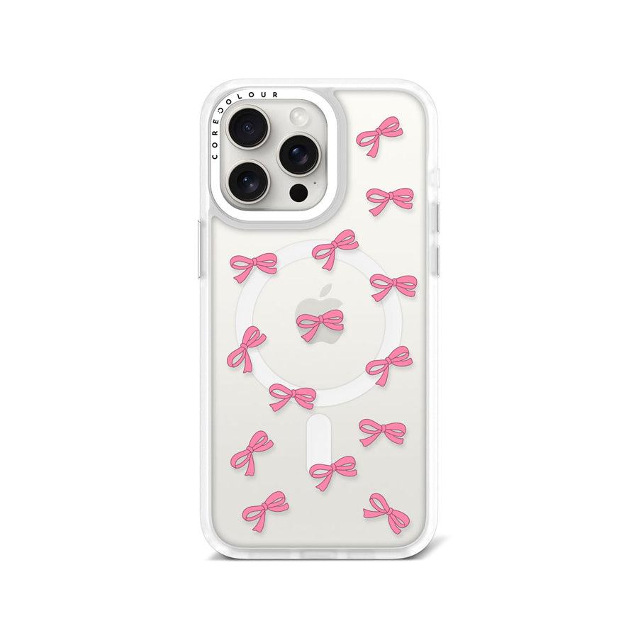 iPhone 15 Pro Max Pink Ribbon Mini Phone Case MagSafe Compatible 