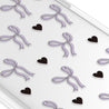 iPhone 15 Pro Max Purple Ribbon Heart Phone Case MagSafe Compatible 