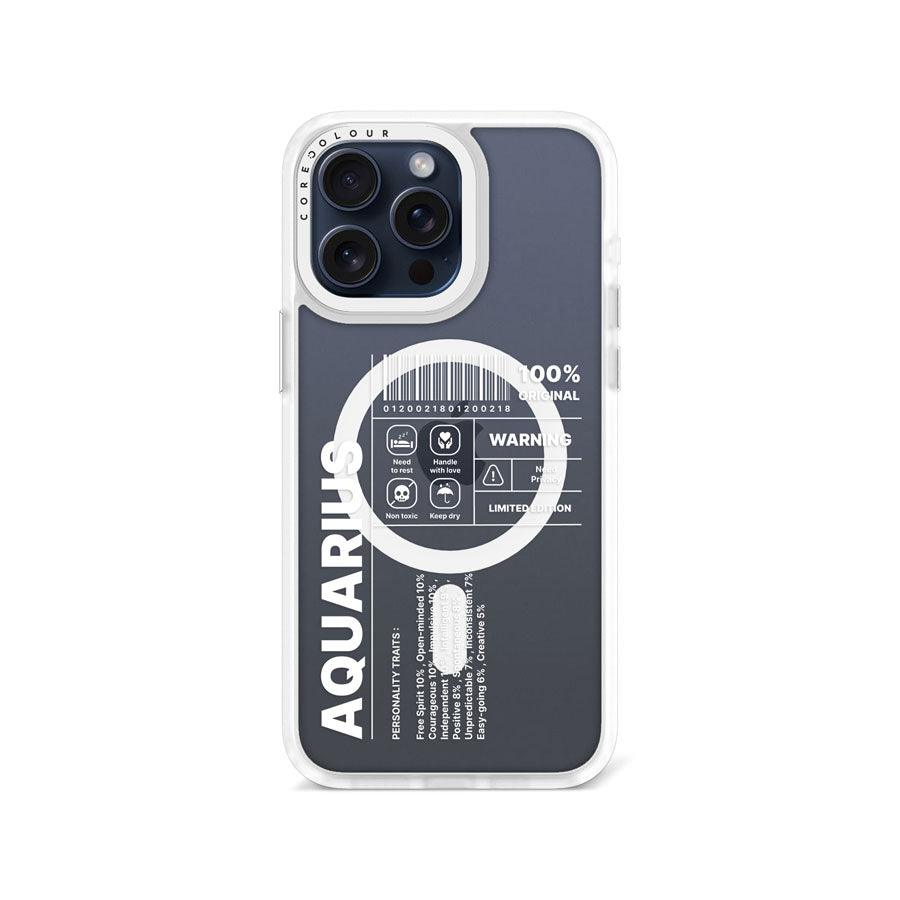 iPhone 15 Pro Max Warning Aquarius Phone Case MagSafe Compatible 