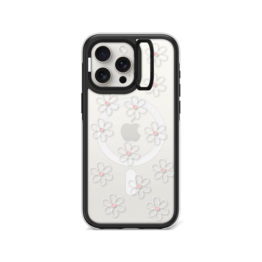 iPhone 15 Pro Max White Flower Mini Ring Kickstand Case MagSafe Compatible - CORECOLOUR AU