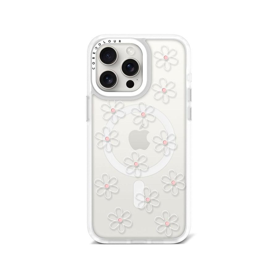 iPhone 15 Pro Max White Flower Minimal Line Phone Case MagSafe Compatible - CORECOLOUR AU