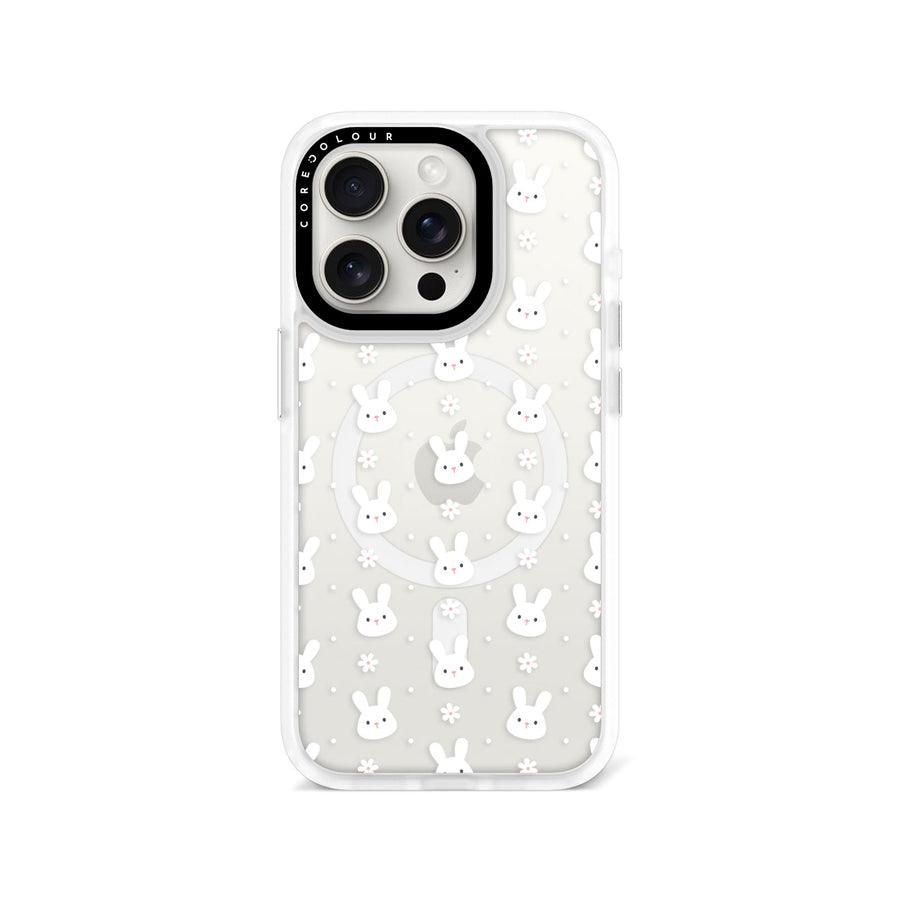 iPhone 15 Pro Rabbit and Flower Phone Case MagSafe Compatible 