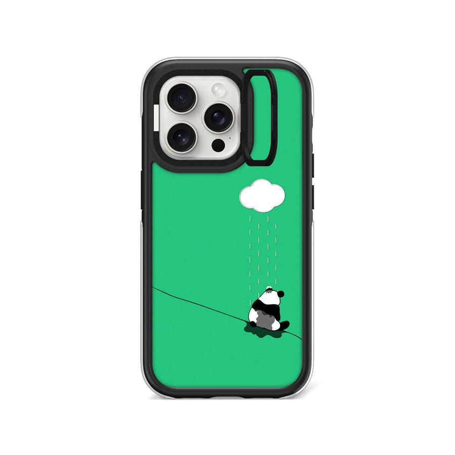 iPhone 15 Pro Sad Panda Camera Ring Kickstand Case 