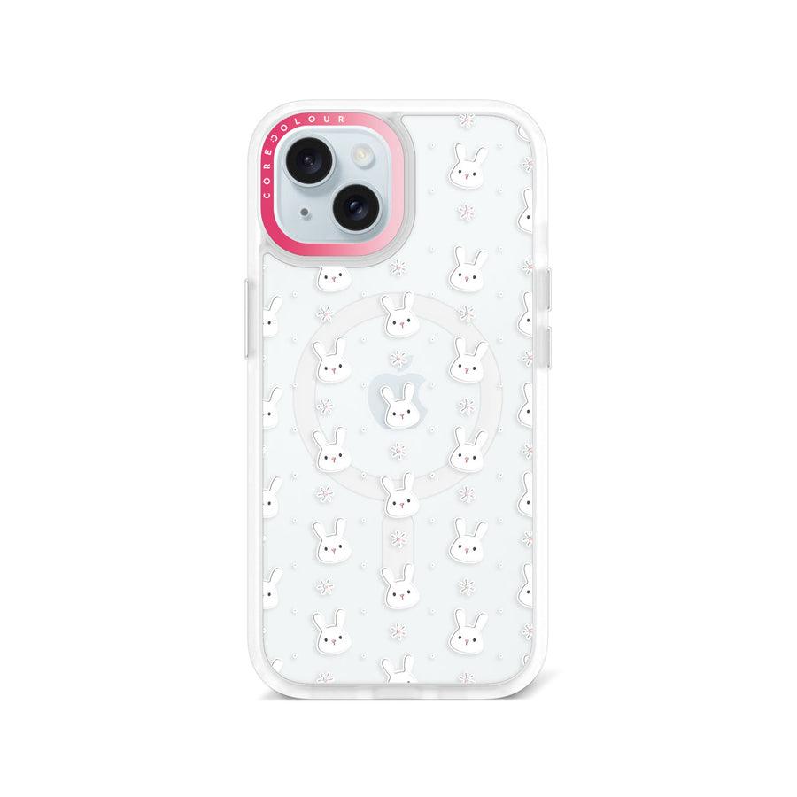 iPhone 15 Rabbit and Flower Phone Case MagSafe Compatible 