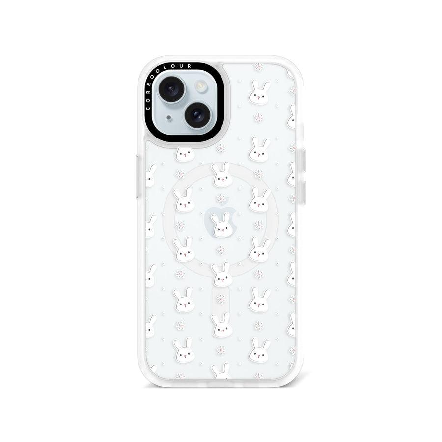 iPhone 15 Rabbit and Flower Phone Case MagSafe Compatible 