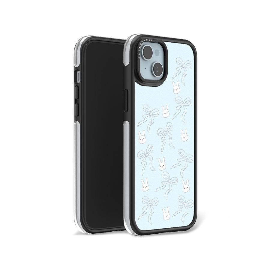 iPhone 15 Rabbit and Ribbon Camera Ring Kickstand Case 