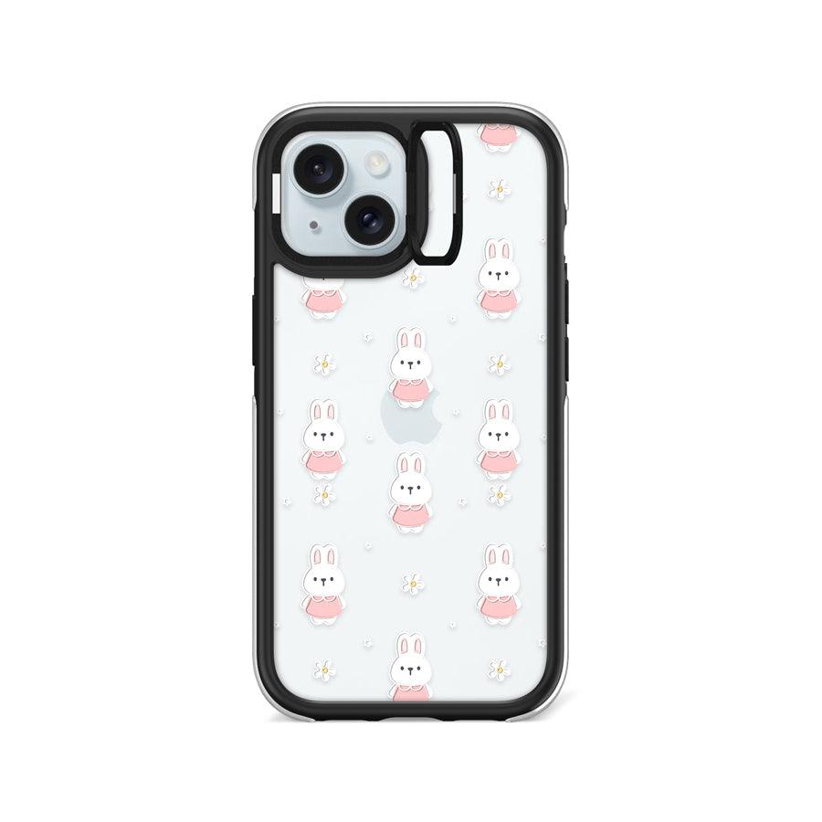 iPhone 15 Rabbit in Pink Camera Ring Kickstand Case - CORECOLOUR AU