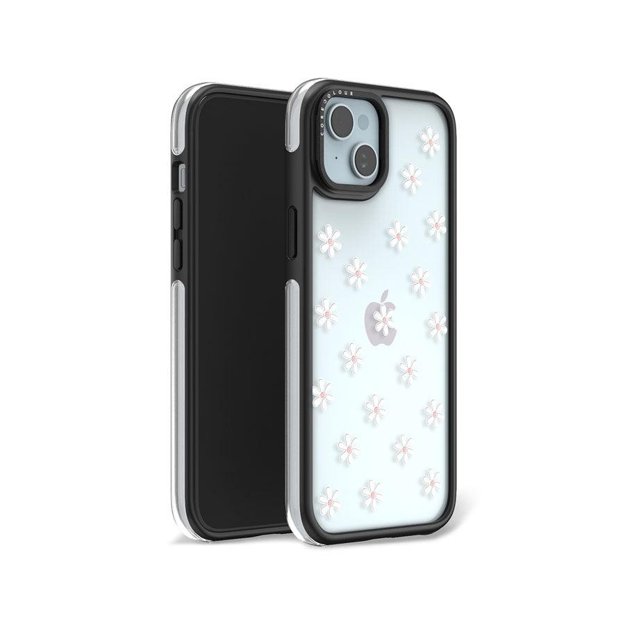 iPhone 15 White Flower Mini Camera Ring Kickstand Case - CORECOLOUR AU