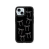 iPhone 15 White Ribbon Minimal Line Camera Ring Kickstand Case 