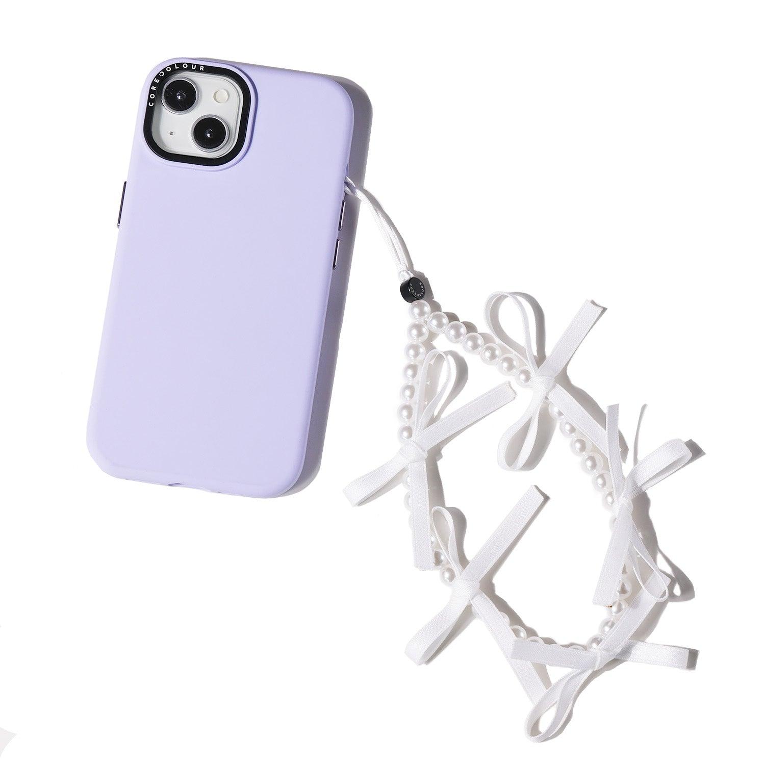 White Ribbon Bow Phone Charm - CORECOLOUR