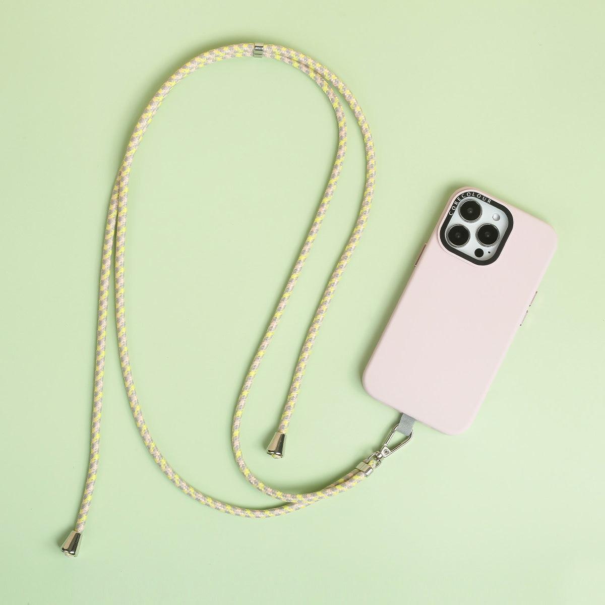 Yellow Grey Phone Strap with Strap Card - CORECOLOUR