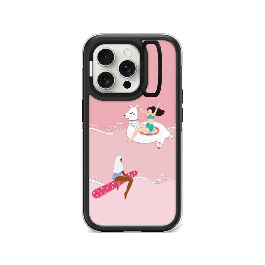 iPhone 15 Pro Pinky Summer Days Camera Ring Kickstand Case - CORECOLOUR