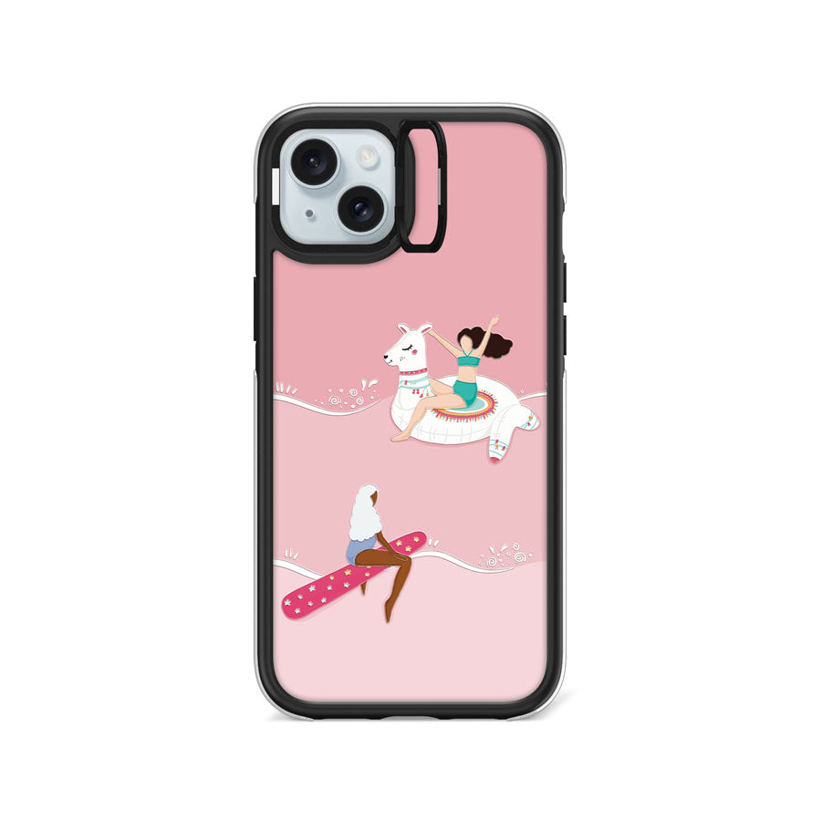 iPhone 15 Plus Pinky Summer Days Camera Ring Kickstand Case - CORECOLOUR