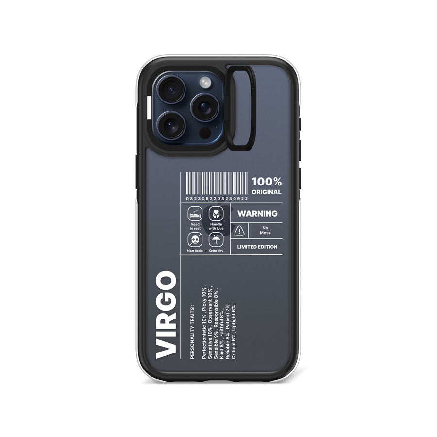 iPhone 15 Pro Max Warning Virgo Camera Ring Kickstand Case - CORECOLOUR