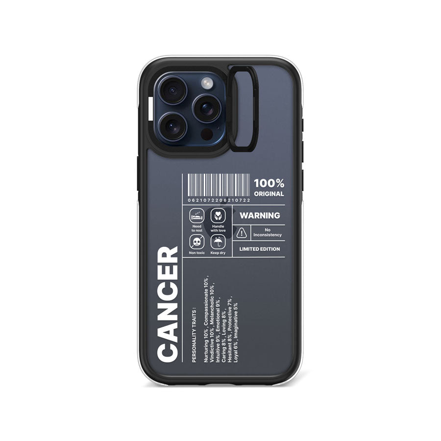 iPhone 15 Pro Max Warning Cancer Camera Ring Kickstand Case - CORECOLOUR